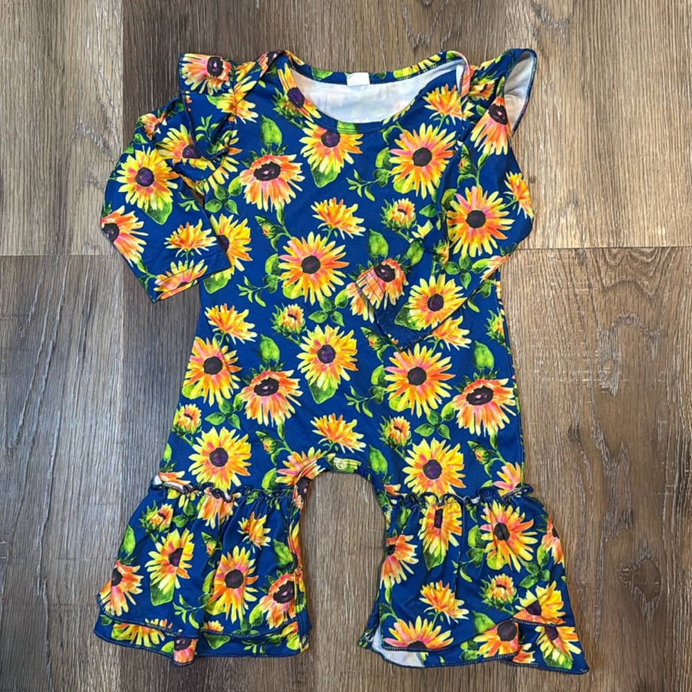 Sunflower Ruffle Romper